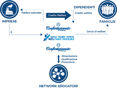Infografica, schema della gestione di WelFare Insieme